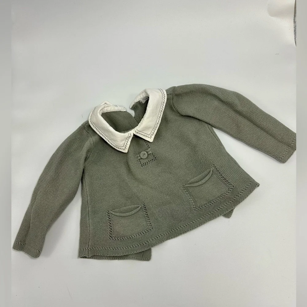 Dr.Kid newborn grey collared 2 piece set size 9M
